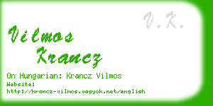 vilmos krancz business card